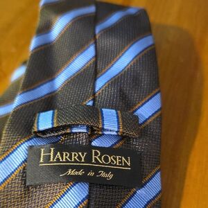 Harry Rosen Elegant Blue and Grey Tie
